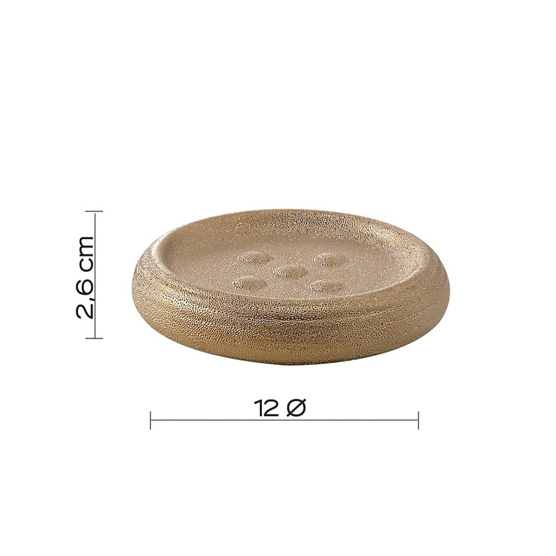Gedy G-Astrid Bathroom Dish Gold, Size 2.6 X 12 X