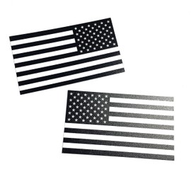 Reversed and Forward Set - Thick Transparent Forward American Flag Durable USA Polycarbonate Decal 2" x 3.5" (US Made)