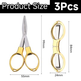 TVSVKWE 3 Pieces Of Folding Scissors, Stainless Steel Scissors, Mini Scissors, Portable Scissors, Suitable For Home, School, Office, Fishing.