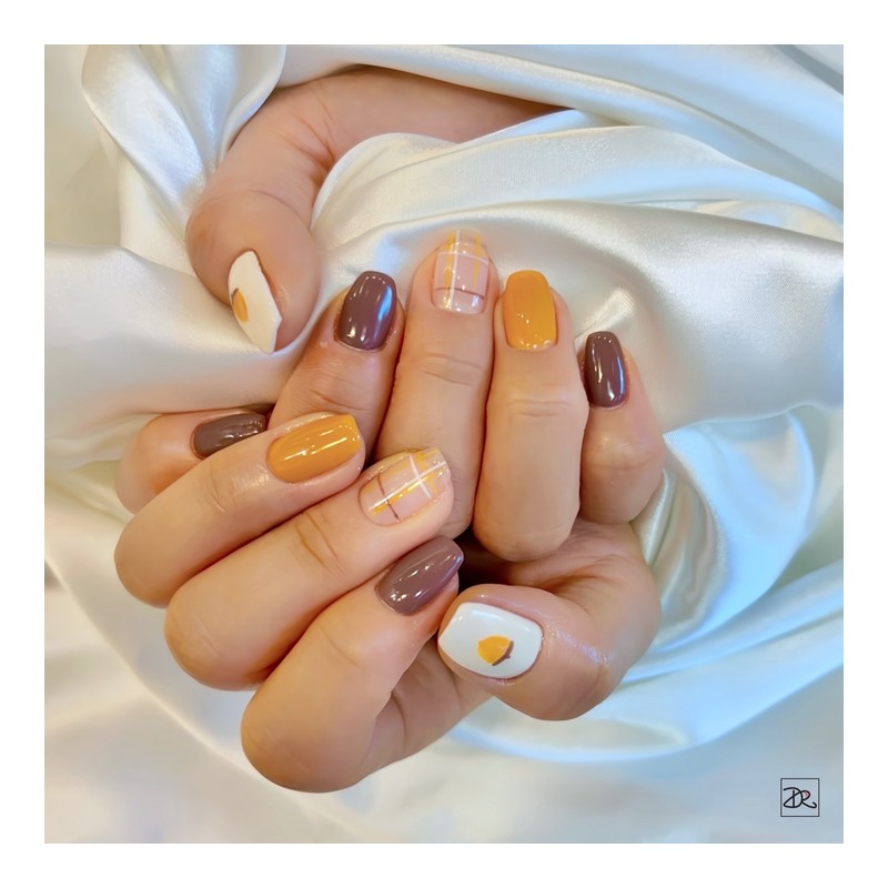 Dara Beauty 2024 October Art of the MonthAcorn Check Nail❣