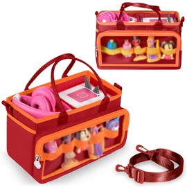 Carrying Case Compatible with Toniebox Starter Set,Carrying Bag for Tonie Figures,Headphones and Charging Station,Portable Storage Travel Bag with Shoulder Strap and Handle(Red)