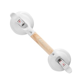 PUFFIO Grab Rails for Bathroom, 16.92 inches Shower Handles Suction, MAX 240 LBS Safety Shower Grab Bars, Strong Hand Rails for Elderly, Senior, Disabled,(Brown).