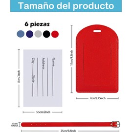 5 Identificadores de Maletas de Viaje, Tags para Maletas de Viaje, Etiquetas de Equipaje con Diseño Moderno, Para Viajeros Frecuentes y Vacaciones, Hecho de Material PU, Set de 5 Colores Diferentes