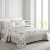 Beatrice Home Fashions Carnation Floral Embroidered Quilted Bedspread, Lightweight, All-Seasons,