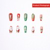24PCS Christmas Press on Nails,Cute Square Xmas False Nails,Lovely Fake