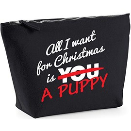 Hippowarehouse All I want for Christmas is a puppy printed make up cosmetic wash bag 18x19x9cm