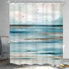 KOMLLEX Abstract Teal Beach Shower Curtain for Bathroom Decor 60Wx72H