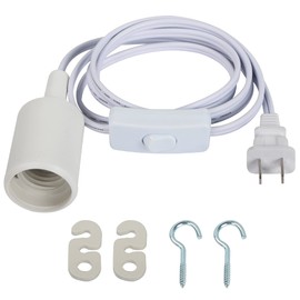 SinLoon Light Bulb Socket Set E27 Extension Hanging Lantern Pendant Light Lamp Cord Cable ON/Off Switch 2-Prong US AC Power Plugs LED Wire for in Restaurant,Kitchen, Bedroom, Bathroom(71in/1.8m)