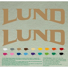 Pair 12" Lund Compatible Replacement Decals Vinyl Stickers *Light Brown* Vinyl Stickers Boat Outboard Motor Set of 2