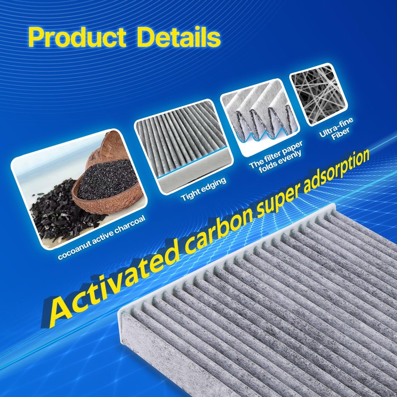E-Longwell Cabin Air Filter Replacement for CF12450, FDC12450, Fits GLADIATOR