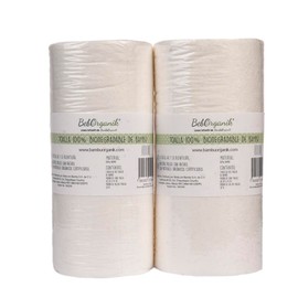 Set De 2 Rollos Con 100 Toallas De Bambú Pre-cortadas BambuOrganik