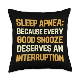 Sleep Apnea Warrior CPAP Lovers Design Funny Obstructive Sleep Awareness Apnea Warrior Throw Pillow, 18x18, Multicolor