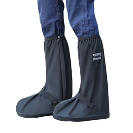 Waterproof Shoe Covers for Rain with Reflector Reusable Waterproof Rain Cover for Shoes Non-Slip PVC Snow Boot Covers (Black, M)