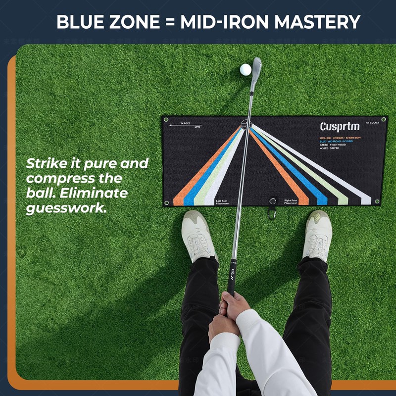 Cusprtm Magnetic Golf Stance Towel & Alignment Training Aid (Right