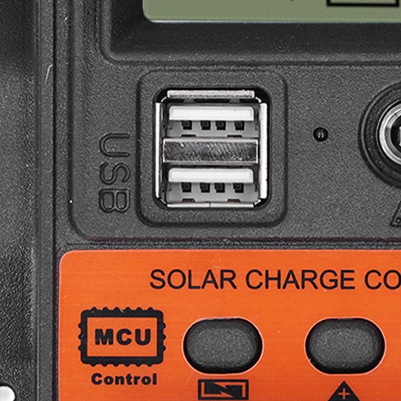 Solar Charge Controller LCD Display 2 USB Output PWM Panel