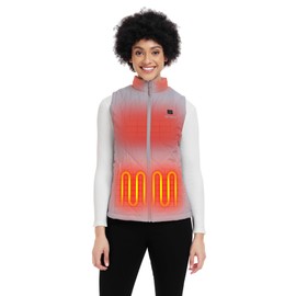 ORORO Quilted Heated Vest for Women, Lightweight Quilted Heating Vest with Battery (Light Grey,M)