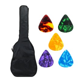 ZBHDEYG 1 Piece Guitar Bag, 5 Pieces Guitar Picks, Guitar Performance Bag, Acoustic Guitar Bag, Waterproof Guitar Bag, Guitar Protective Bag, black, Modern