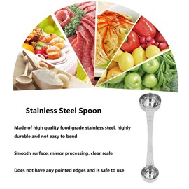 Tnfeeon Measuring Spoon, Double Ended Coffee Spoon Stainless Steel Tablespoon Seasoning Spoon for Kitchen