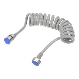 uxcell Spring Flexible Shower Hose, 2Meter/78.7inch Telescopic Shower Hose With 304 Stainless Steel Interface Nut for Toilet Faucet, Grey