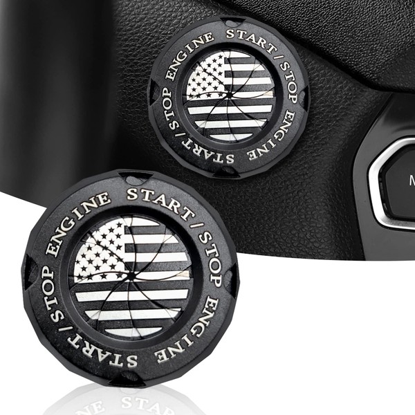 neynavy 1 PC Rotary Push Start Button Cover, Metal Car