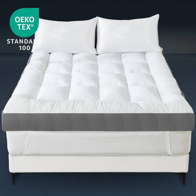 HYPREST 4 Inch Twin XL Mattress Topper Cotton,Shredded Memory Foam