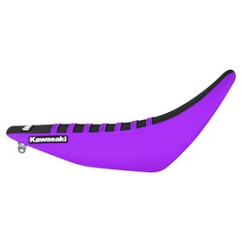 Enjoy Mfg Seat Cover - Compatible Fit for 1994-1998 Kawasaki KX125 KX250 KX 125 KX 250#78 Logo (Purple Sides/Black top/Purple Ribs)