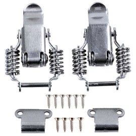 90 Degrees Spring hasp Toolbox Toggle latches Lock，Stainless Steel 304 Toolbox Draw Compression Spring Toggle Latch Catch Clamp W/Screws (L, Type:Without Keyhole)