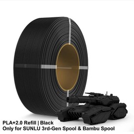 PLA/ PLA+/PLA META 1KG Standard Filament Neatly Wound 1.75mm ±0.02mm Accuracy Springtok for Easter day Mother‘s day gift print for fun:_PLA+ 2.0 Refill | Black 