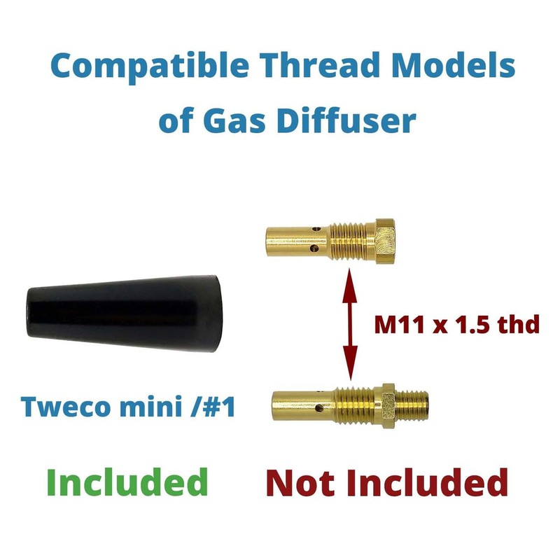 4Pcs PTFE Flux Core Gasless Nozzle 1Pcs Brass Gas Diffuser