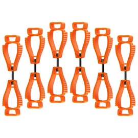 OUJUN 6PCS Heavy-Duty Adjustable Glove Clips - Safety Gloves Belt Clamps for Construction/Motorcycle/Workers, Tool Organization & Hands-Free Efficiency with Belt Loop/Pants Attachment (Orange)