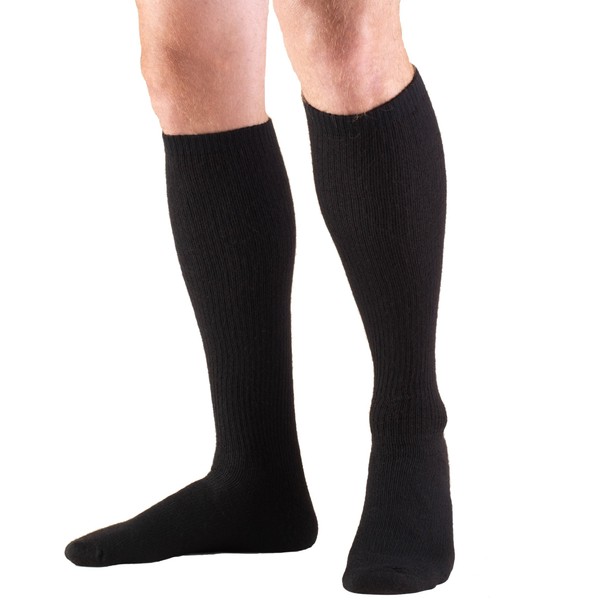 Truform Medical Compression Socks for Men and Women, 8-15 mmHg Knee High Over Calf Length, Black, X-Large