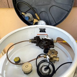 MCAMPAS 15 Inch High flow Copper Propane Gas Pigtail POL x POL 7/8" HEX