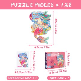 FORMIZON Children's Puzzle, 128 Pieces Animal Puzzle Pieces, Ocean Puzzle Toy, Educational Toy, Children's Puzzle Gift for Boys Girls from 5-12 Years