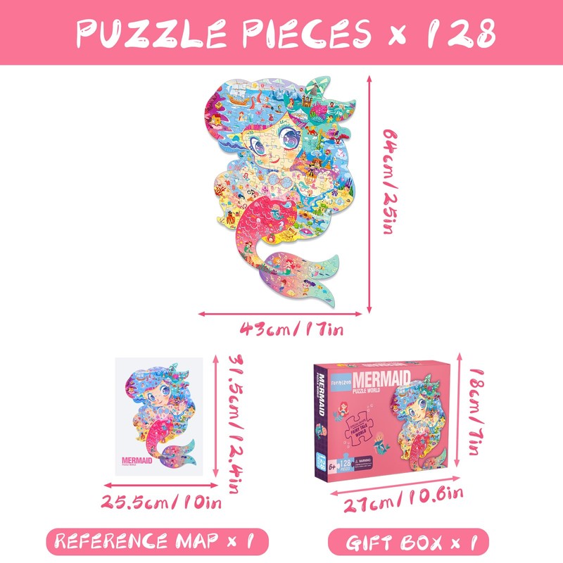 FORMIZON Children's Puzzle, 128 Pieces Animal Puzzle Pieces, Ocean Puzzle