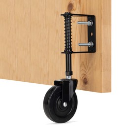 YONSIN 4" Heavy Duty Spring Loaded Gate Caster, Drag Gate Wheels with 360° Swivel for Wooden Gate Fence, Metal Tube Gate, Anti Sag Gate Kit, 200 Lbs Capacity, 1 Pac, Black