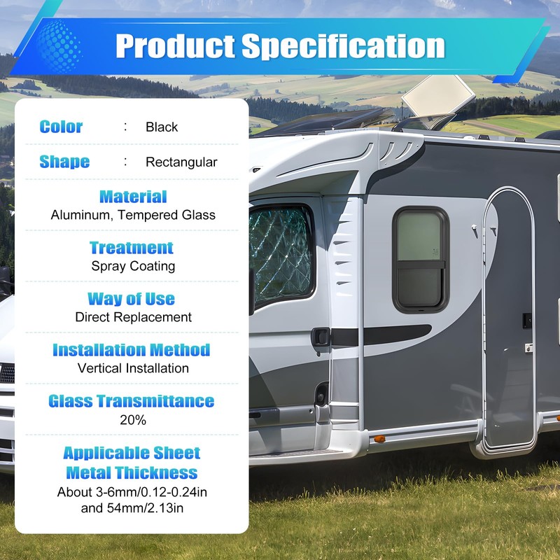 Jiabailie RV Window,Vertical RV Windows,12" W x 22" H Tinted