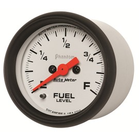 Auto Meter 5710 Phantom 2-1/16-Inch 0-280 ohm Full Sweep Electric Fuel Level Programmable Empty-Full Range Gauge