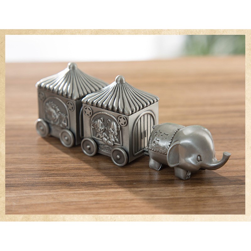 Baby Teeth Organizer Elephant Carriage Keepsake Box Metal Collection Container