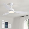 MOOONICHE 52" White Ceiling Fan with Light and Remote, Dimmable