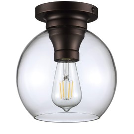 JONATHAN Y JYL7443A Atlas 7.75" Metal/Glass LED Flush Mount, Traditional,Transitional, Dimmable, 2700K Cozy Warm Light Kitchen,Hallway,Bathroom,Stairwell, Oil Rubbed Bronze