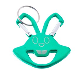 West Coast Paracord Smiling Rabbit Metal Key Clip and Bottle Opener with Split Ring (Green, 10 Pack)