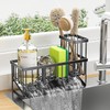 Kitchen Sink Caddy Organizer, Sponge Holder with Brush Storage, Black