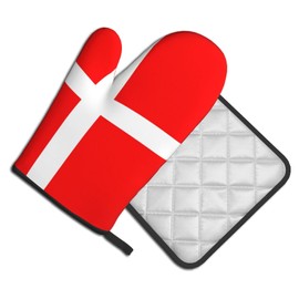 YYHWHJDE Denmark Danish Flag Pattern Quality Oven Mitts and Pot Holders Sets of 2 Kitchen Baking Used to open pot lids in the kitchen