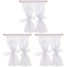 Kisangel Miniature Window Accessory 3pcs Dollhouse Curtains Home Decor Miniature Curtain Mini Curtain for Tiny House Doll House