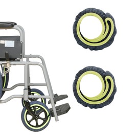 Wheelchair Wheel Covers (Pack of 2) - Dustproof & Low Noise Tyre Covers for Indoor Use - Non-Slip, Quiet & Floor-friendly - Fits Most Wheelchair Tyres (Blue, 15.24 cm)