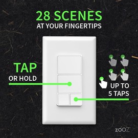 Zooz 800 Series Z-Wave Long Range Wall Remote & Scene Controller ZEN37 (Battery Powered), White | Z-Wave Hub Required