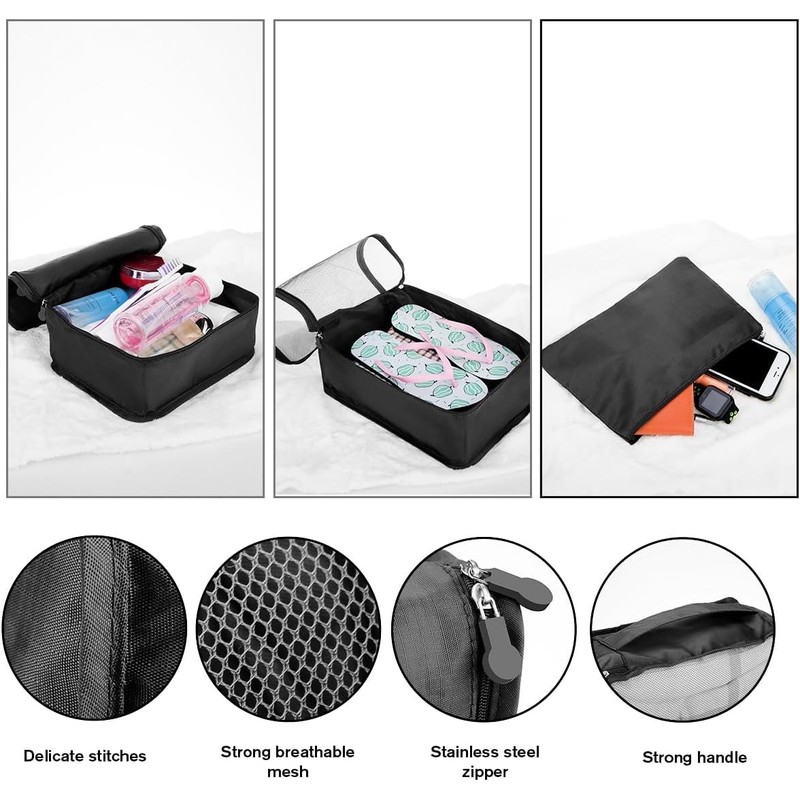 14 PCS Compression Packing Cubes Set - 8 Sizes inc