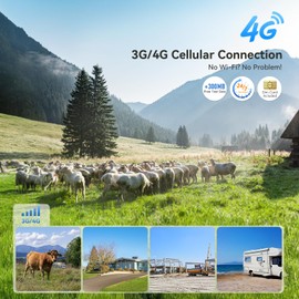 Ctronics 4G LTE Outdoor Surveillance Camera with SIM Card, 2K 3MP PTZ IP Camera Outdoor with 30 m Colour Night Vision, 4 Preset Positions, PC/App, FTP/NAS/Cloud, 2-Way Audio, IP66