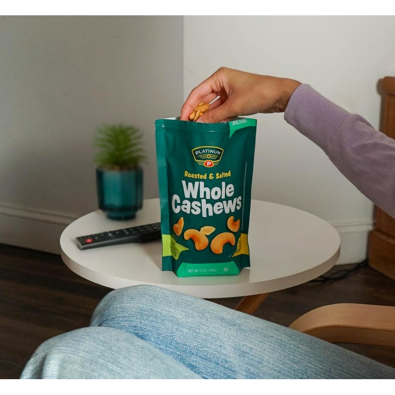 Platinum’s Roasted & Salted Cashews - Plant Based Protein, Fiber,
