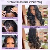 Emistar Long Wavy V Part Wig None Lace Front Wigs